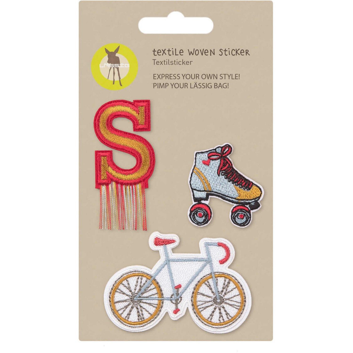 LÄSSIG Schulranzen Woven Sticker Stick on Bike