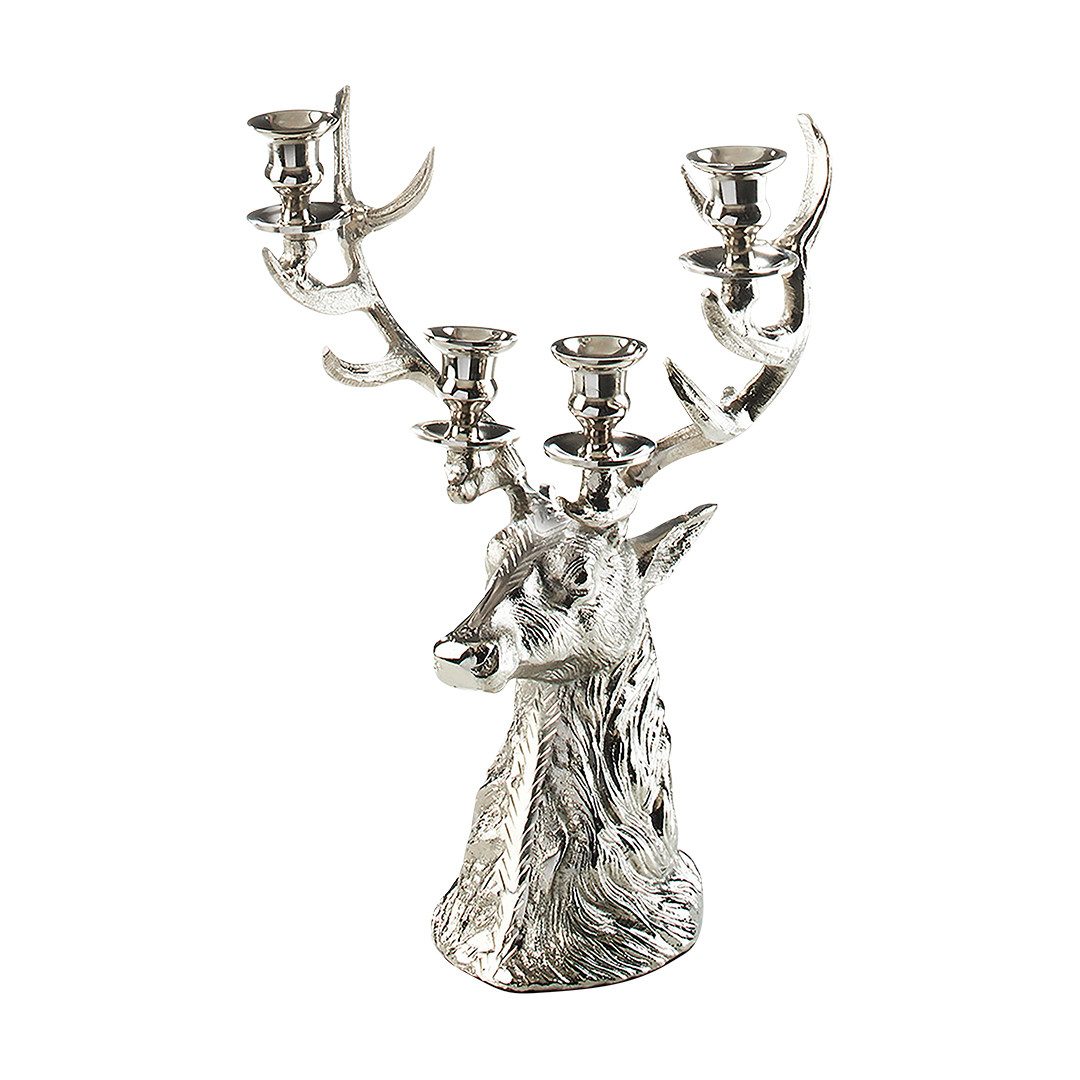 Kobolo Kerzenhalter Kerzenleuchter TROPHÄE aus Metall für 4 Kerzen (silber) günstig online kaufen