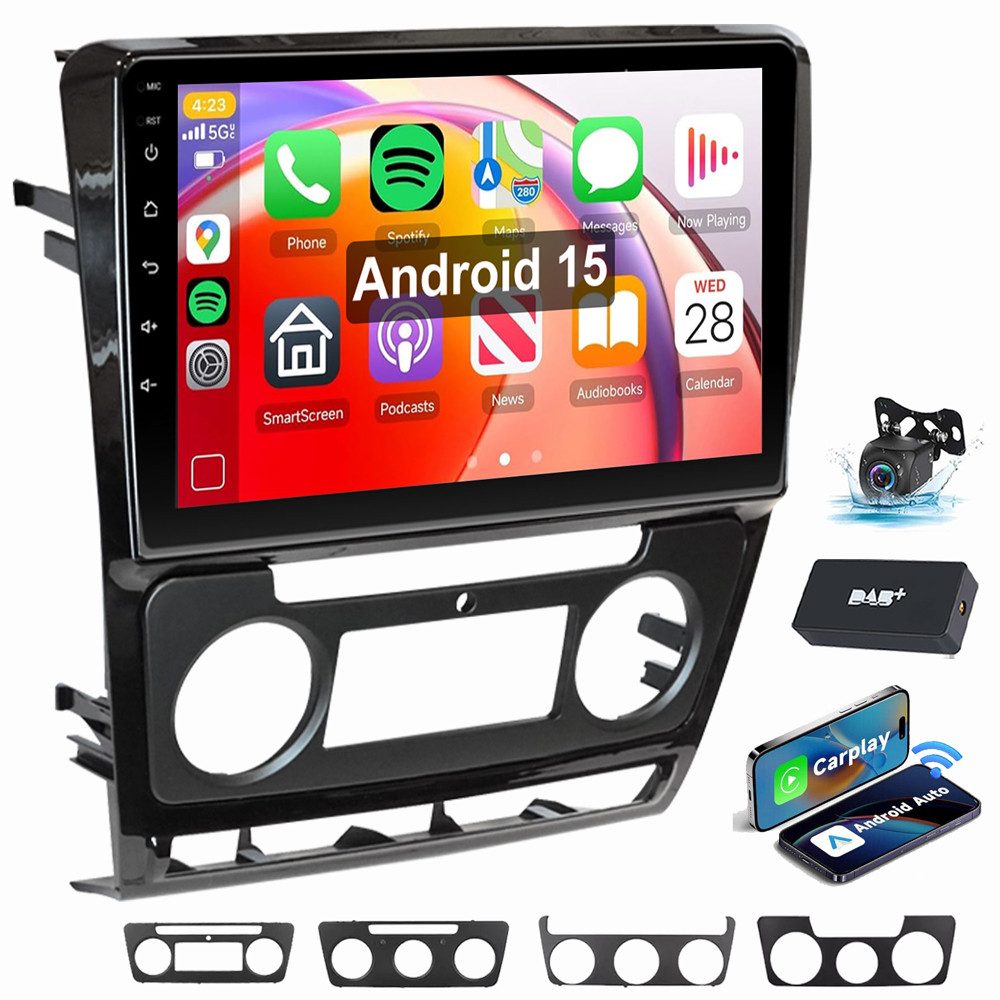 ESSGOO Für Skoda Octavia 2 2008-2013 10" Android 15 Carplay Autoradio (RDS, BT, FM, SWC)