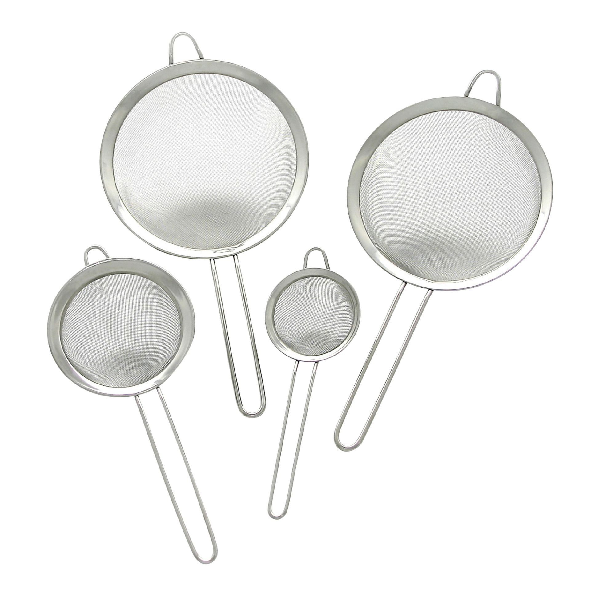 GRÄWE Küchensieb, Edelstahl, (4-St), GRÄWE 4-teiliges Siebset, aus Edelstahl, mit Rand