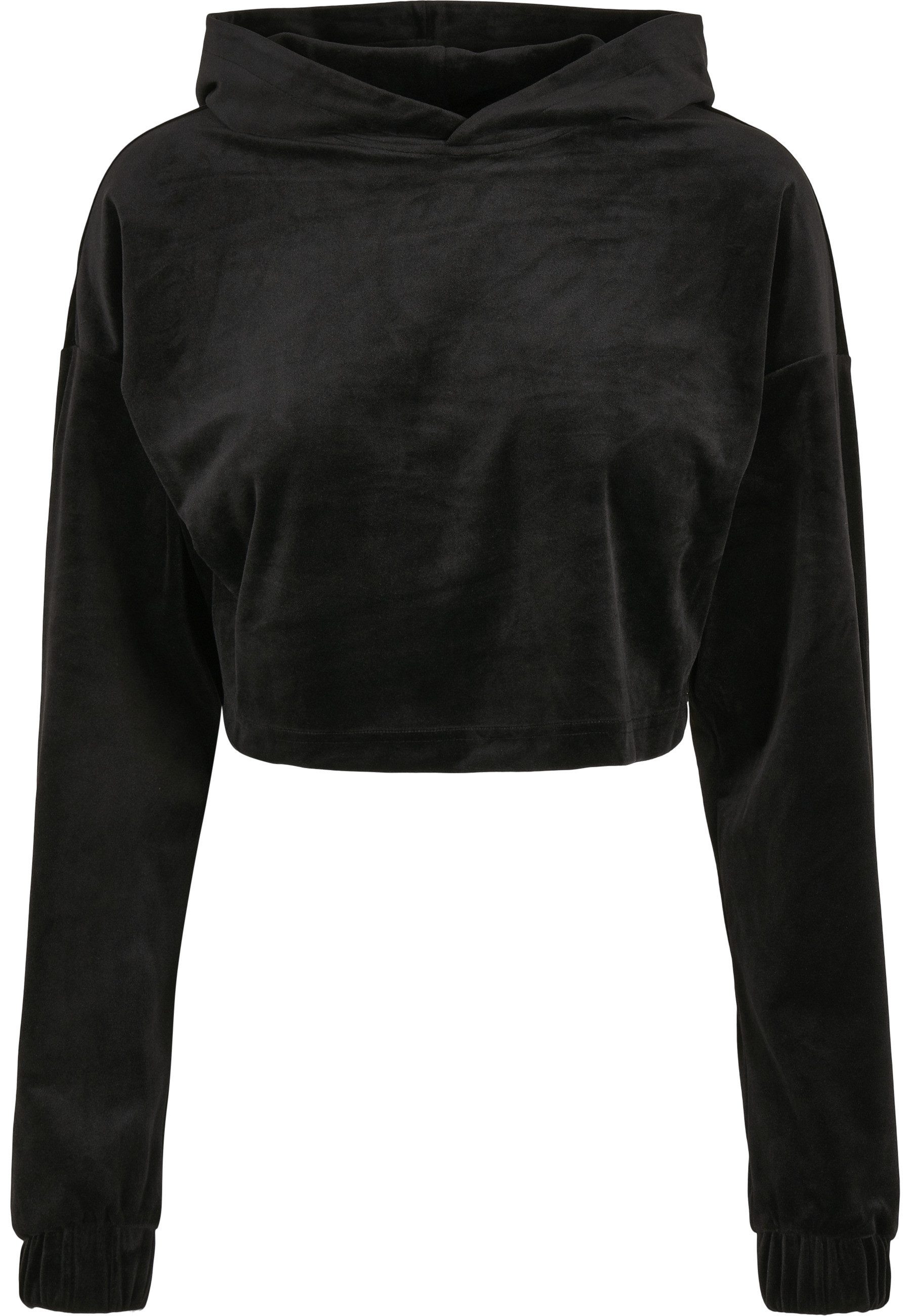 URBAN CLASSICS Hoodie Urban Classics Damen Ladies Cropped Velvet Oversized günstig online kaufen