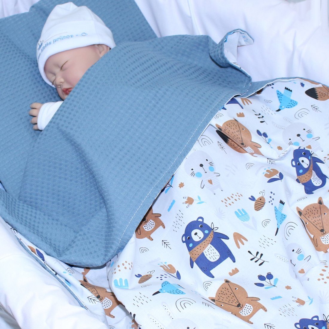 Babydecke Babydecke Waffelpiqué Baumwolle Kuscheldecke Kinderwagendecke, günstig online kaufen