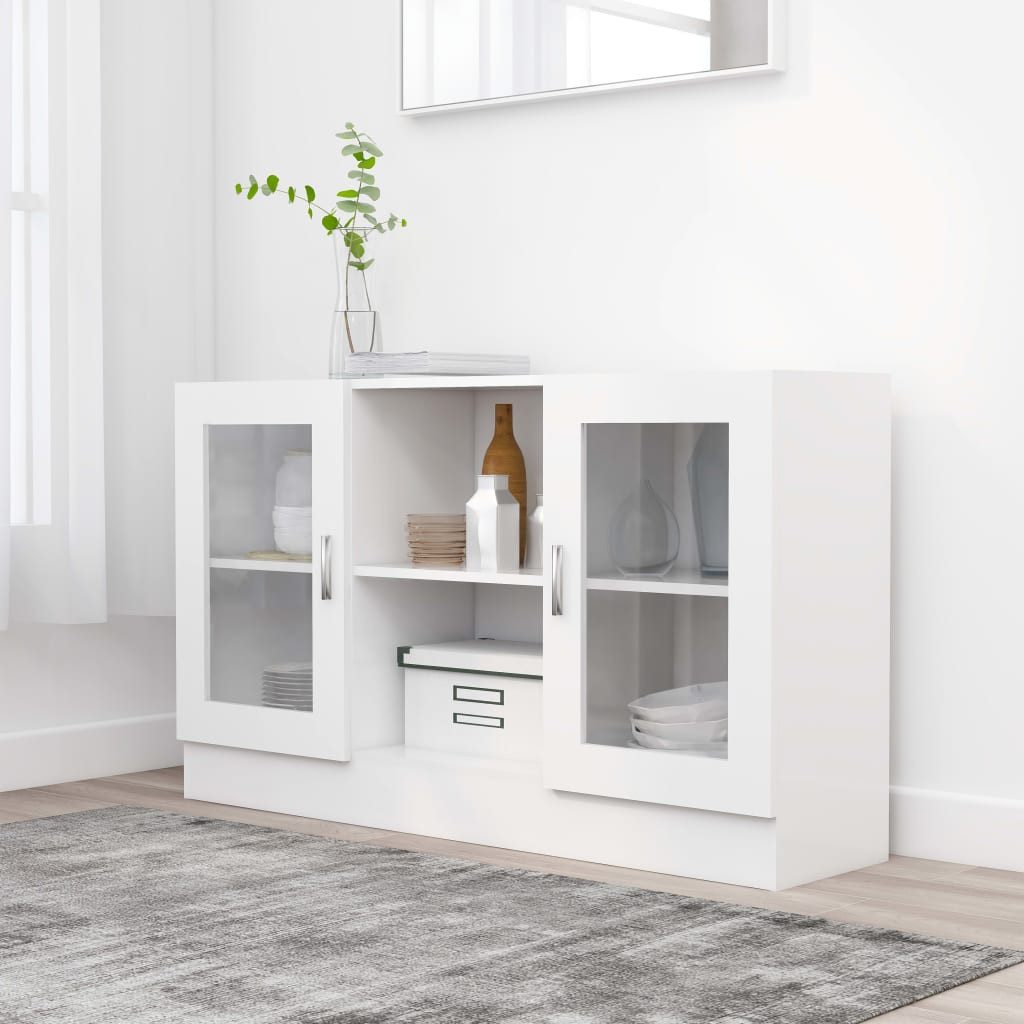 vidaXL Sideboard Vitrinenschrank Weiß 120x30,5x70 cm günstig online kaufen