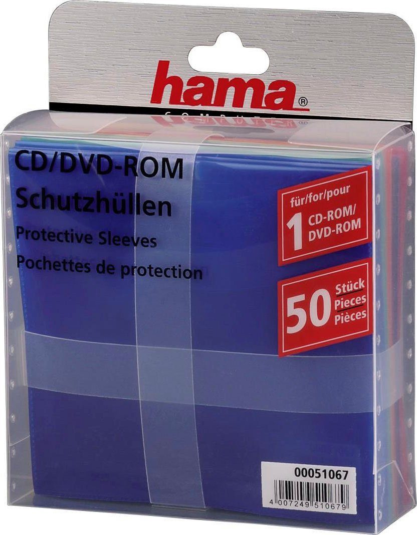 Hama CD-Hülle CD-/DVD-Schutzhüllen 50, Farbig
