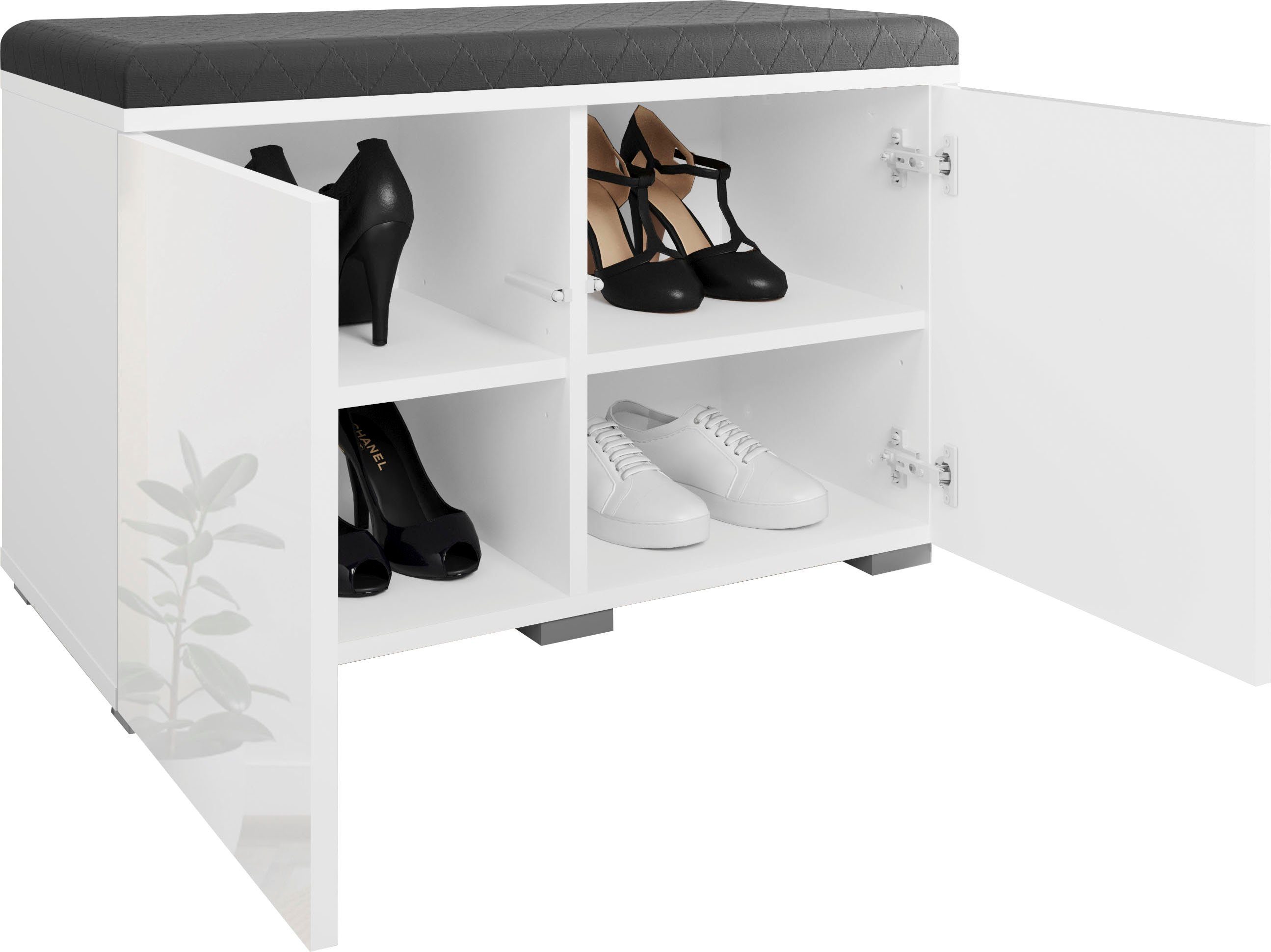 OTTO home Sitzbank Paris (inkl. Sitzkissen), moderne Truhenbank B/T/H 70x35x45, Flurbank mit Sitz aus Kunstleder – Bild 4 von 5