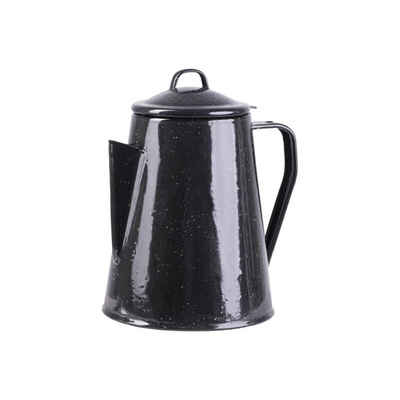 Mil-Tec Kaffeekanne KAFFEEKANNE EMAIL M. PERCOLATOR (12 TASSEN) schwarz, 2 l, (Packung, Percolator Einsatz)