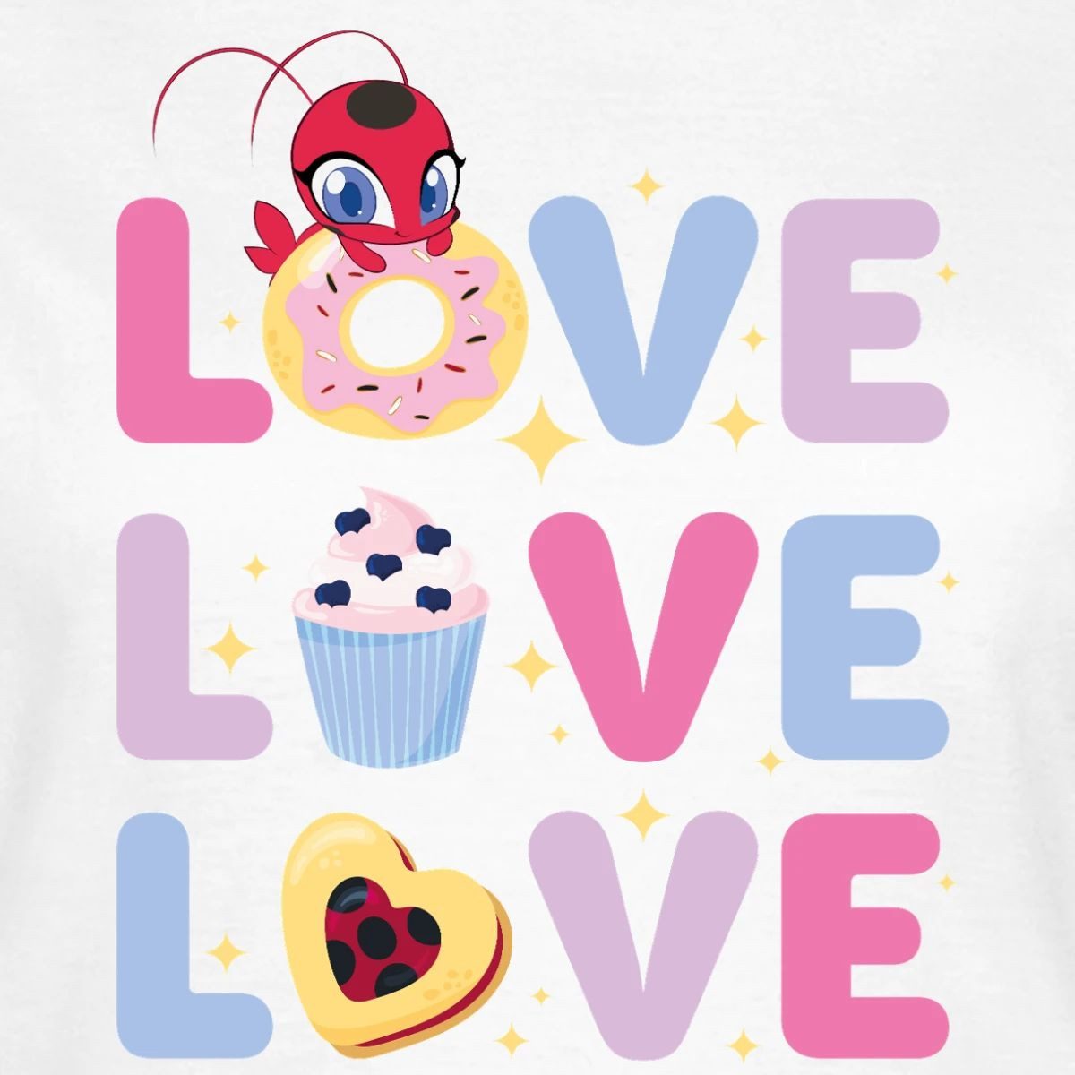 Spreadshirt T-Shirt Miraculous Love Love Love Schriftzüge Frauen T-Shirt (1-tlg) Slim Fit, fällt klein aus