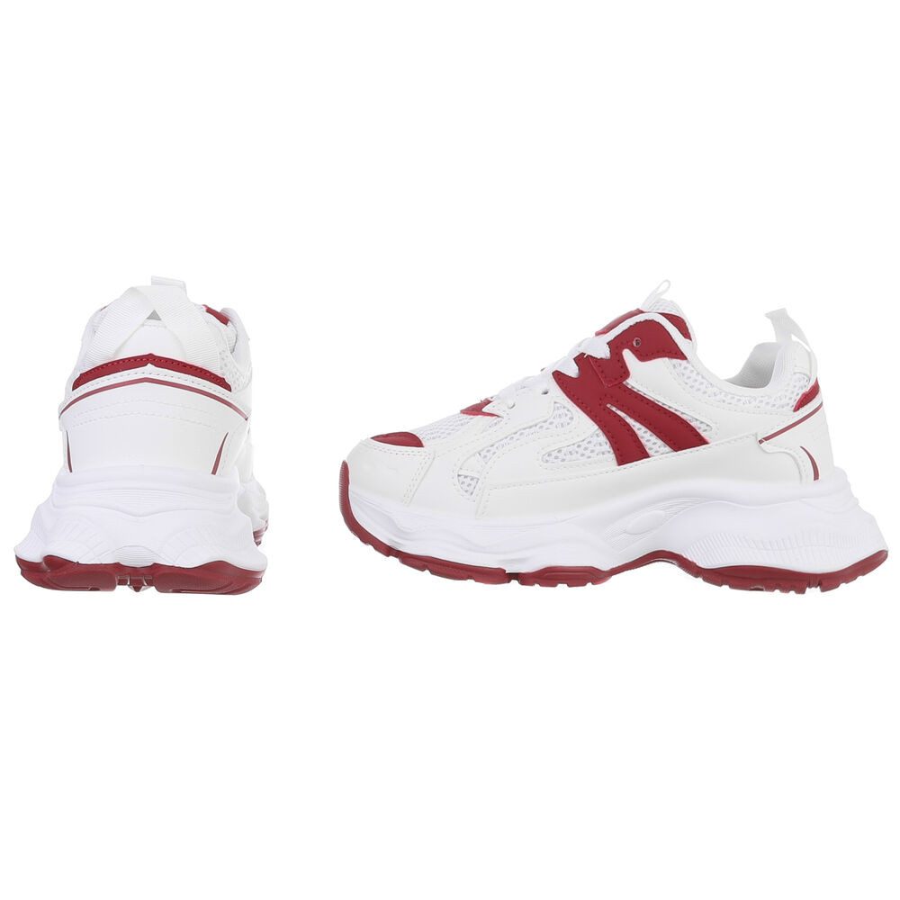 Ital-Design Damen Low-Top Freizeit Sneaker (88930570) Keilabsatz/Wedge Sneakers Low in Weiß
