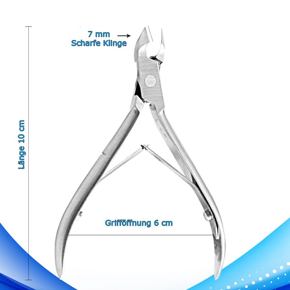 SMI Nagelhautzange Hautzange Nagelhautzange Nagelhautschere Maniküre Pediküre mit etui, 7 mm Schneidmesser