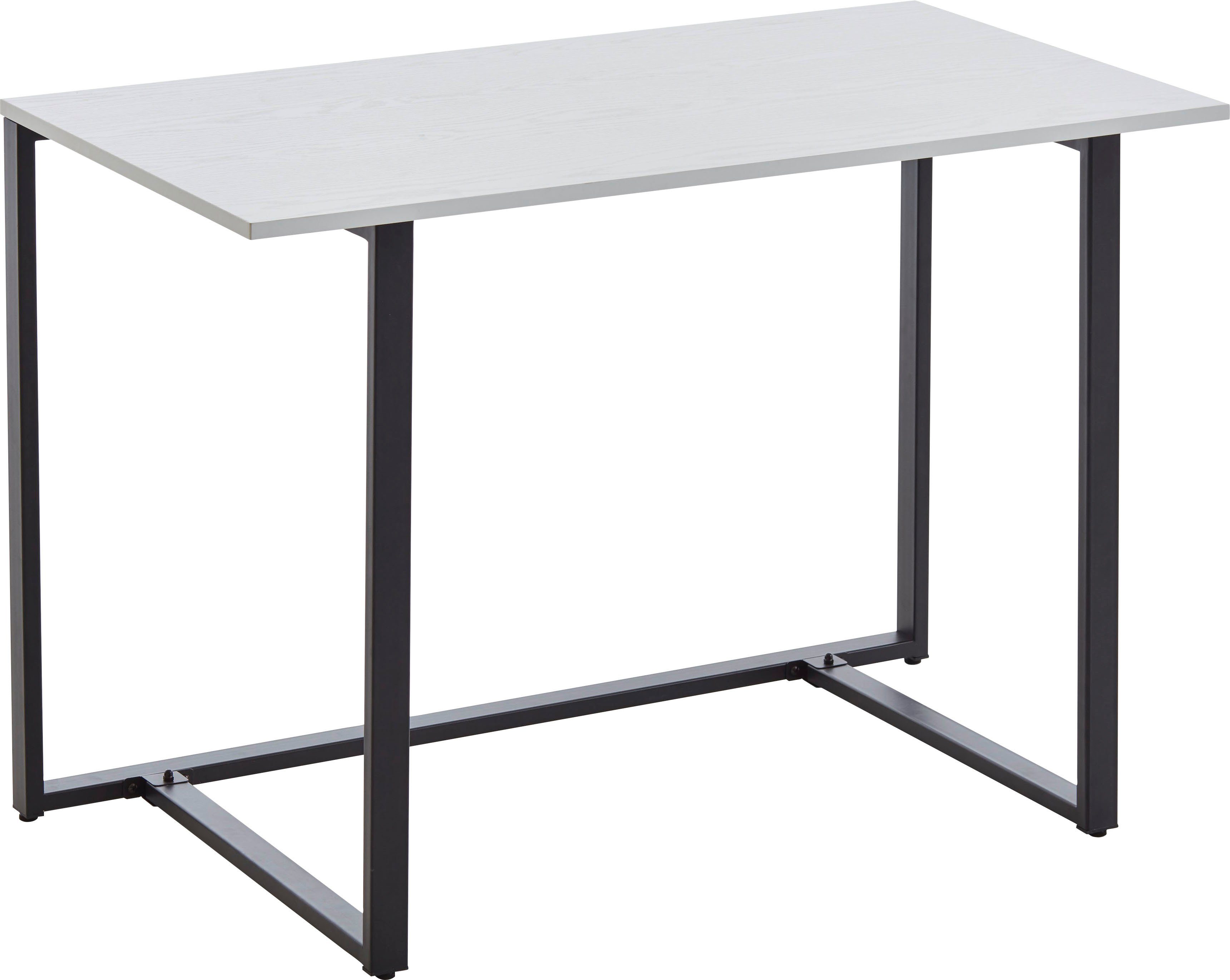 INTER-FURN Schreibtisch Herold, Weiß | Weiß und Esche Esche zusammenklappbar platzsparend