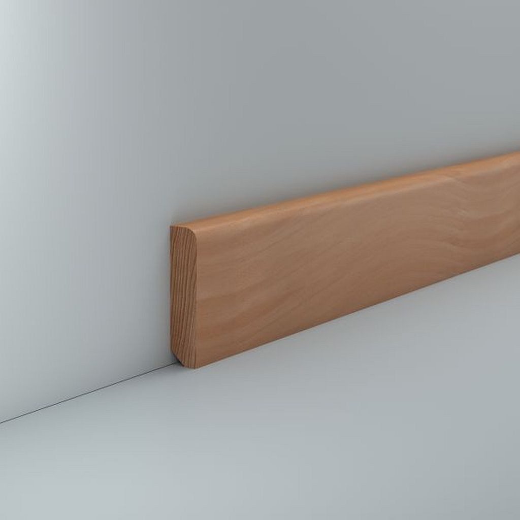 Südbrock Sockelleiste Sockelleiste Holz Buche 13 x 58 Unbehandelt Massivholz Fußleiste, L: 240 cm, H: 5.8 cm, 1-St.