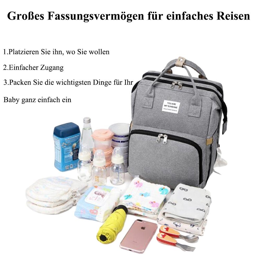 Rucksack,Multifunktional Wasserabweisend Wickeltasche NUODWELL Wickeltasche Große Grau Baby