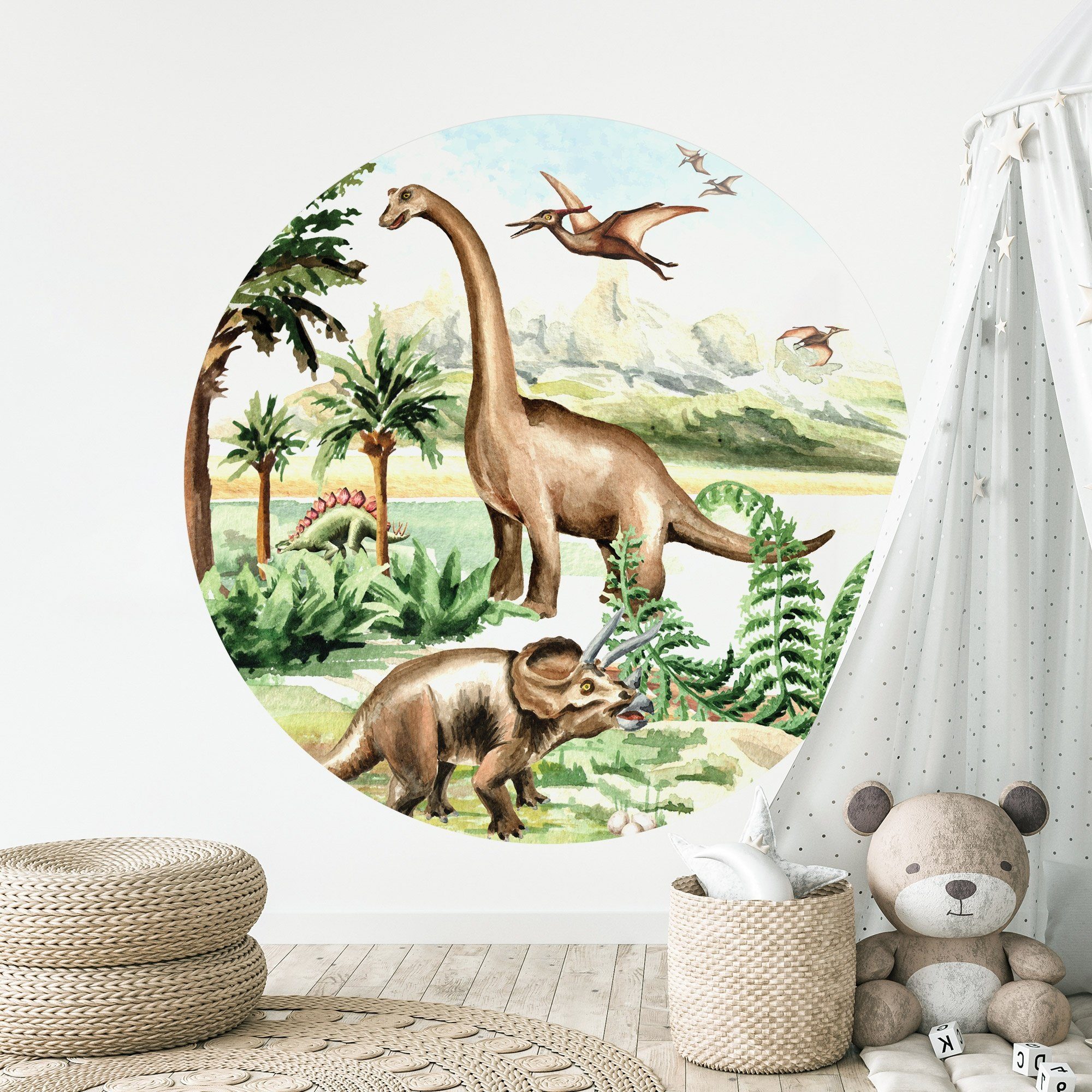 GRAVURZEILE Wandtattoo - Dino Design - Wandsticker Kinderzimmer -