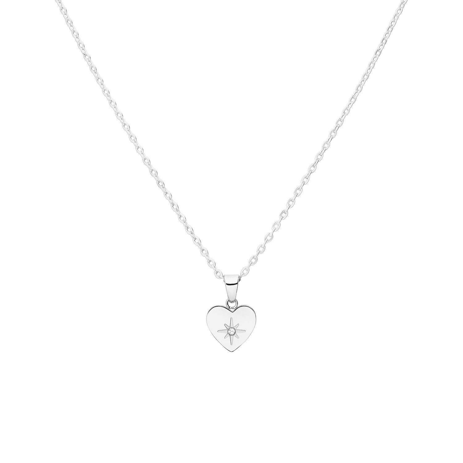 LUCARDI Kette mit Anhänger Halskette - Stahl - Silber - Zirkonia - Damen