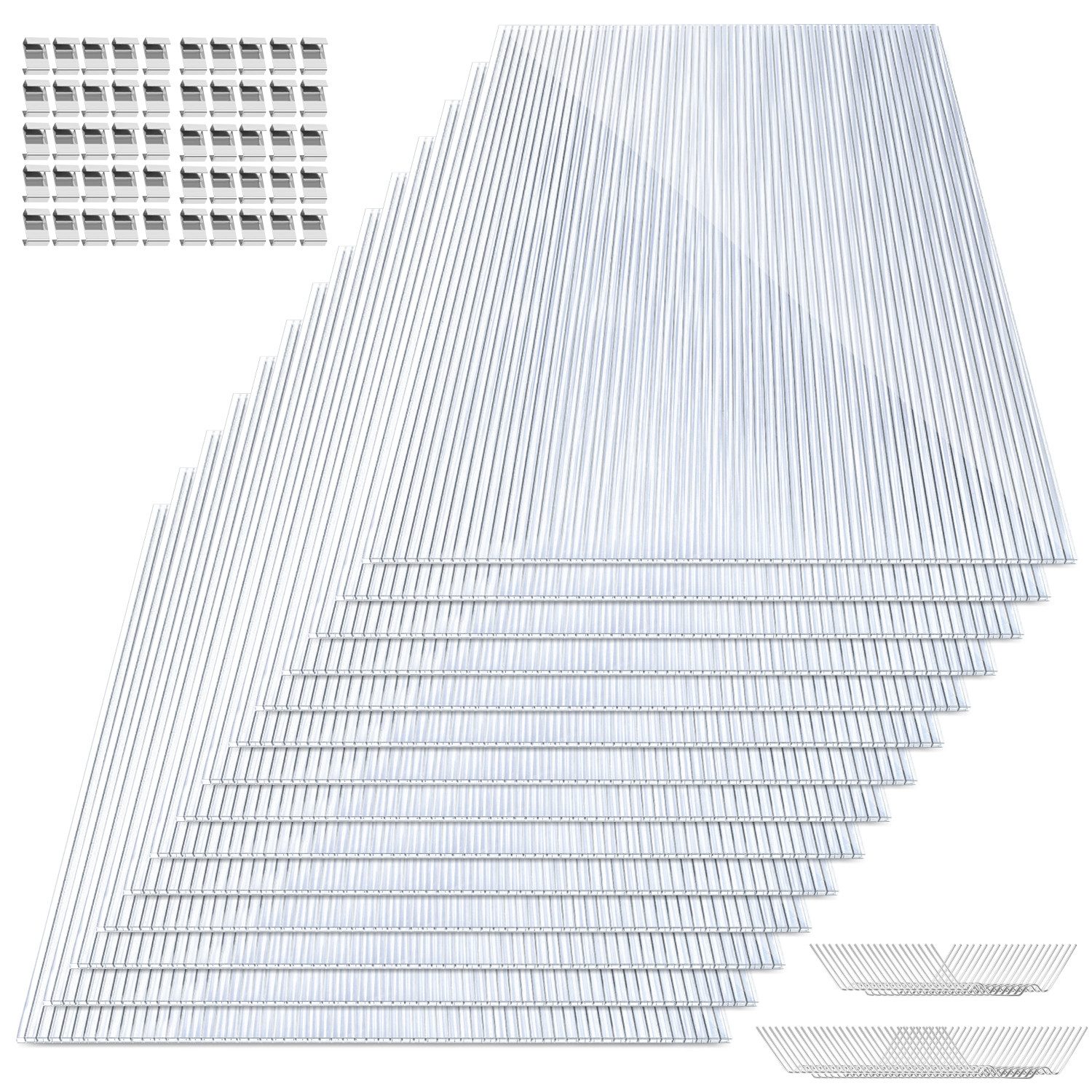 Doppelstegplatte 14x Gewächshaus Doppelstegplatten Hohlkammerplatten Gewächshausplatten