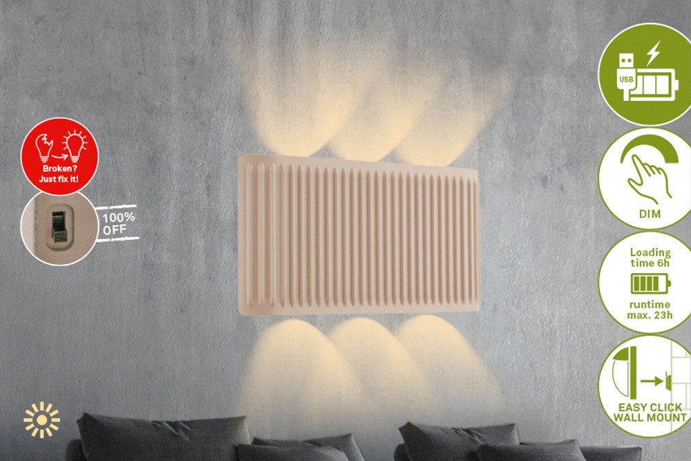 Briloner Leuchten LED Wandleuchte FADE, LED fest integriert, 17,5x9x4,5 cm, Wohnzimmer, Flur, Schlafzimmer