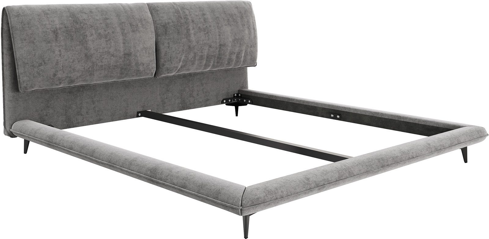 DELIFE Polsterbett Cusino, Mikrofaser Grau 180x200 cm