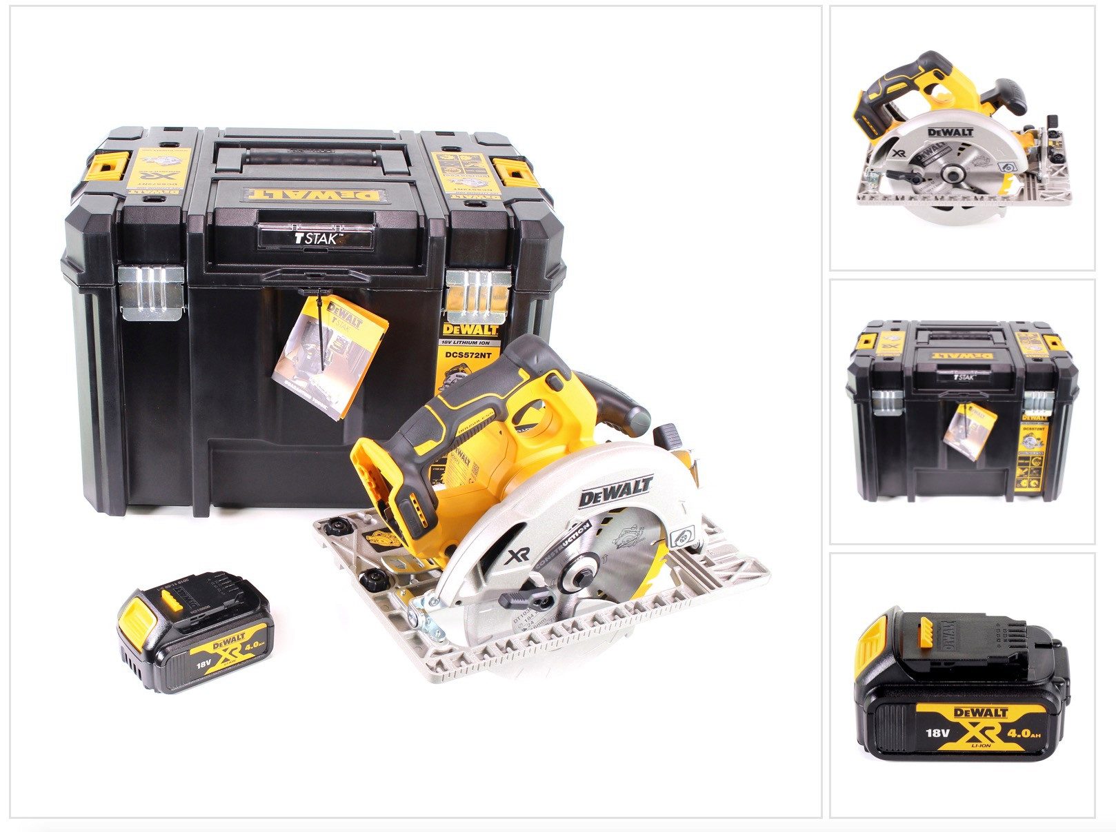 DeWalt Kompakt-Handkreissäge DCS 572 NT Akku Handkreissäge 18V 184 x 16 mm + 1x Akku 4,0Ah + T-STA