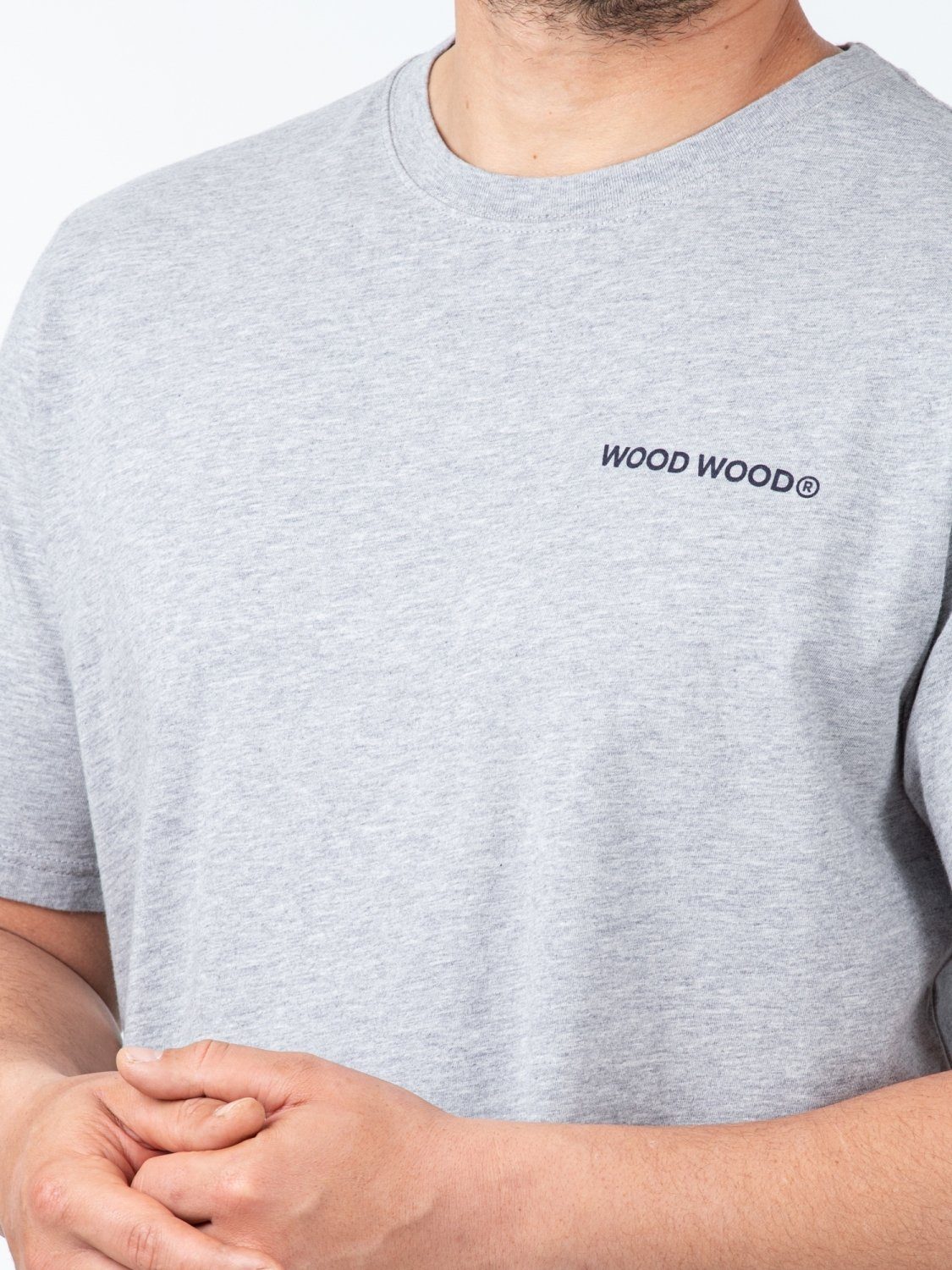 WOOD WOOD T-Shirt Wood Wood Tee Melange Sami Grey Logo