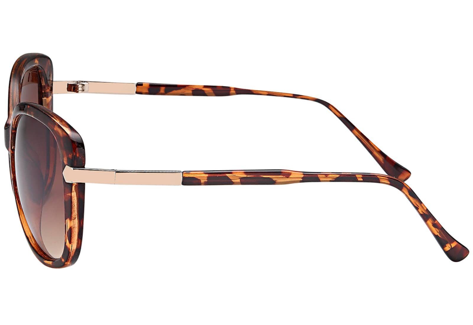 Leoparde Damen polarisierten BEZLIT (1-St) mit Sonnen Retrosonnenbrille Polarisierte Eyewear Brille Braun Linsen Schmetterlings
