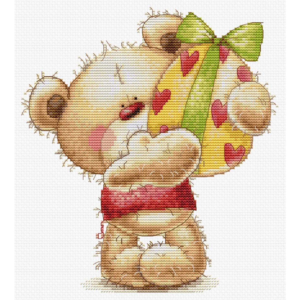 Luca-S Kreativset Luca-S Kreuzstich Stickpackung "Überraschungsei", Zählmuster, 16x18..., (embroidery kit by Marussia)