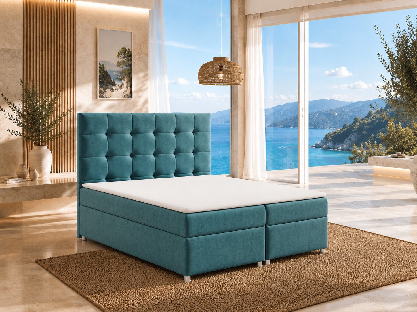 Best for Home Boxspringbett mit Bettkasten Doppelbett mit Stauraum Trinity K-12 Komfort Topper (140x200 160x200 180x200 200x200 cm), Handwerksqualität, TOP Preis-Leistungs-Verhältnis