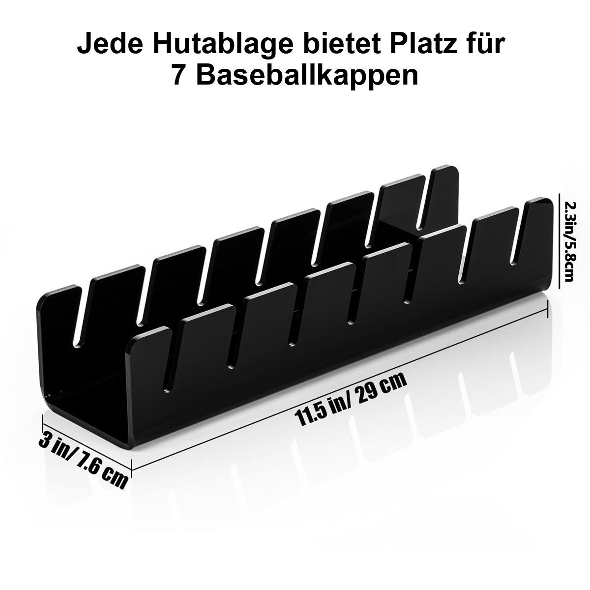 götäzer Schmuckregal Baseballmützen-Ständer Multifunktionales Acryldisplay für Acryl-Display für 7 - Baseballmützen Präsentation 7 für Ihre Kollektion Weiss Mützen