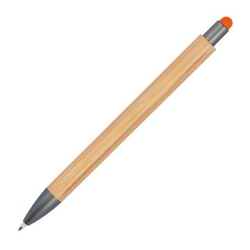 Livepac Office Kugelschreiber Touchpen Holzkugelschreiber aus Bambus / Stylusfarbe: orange