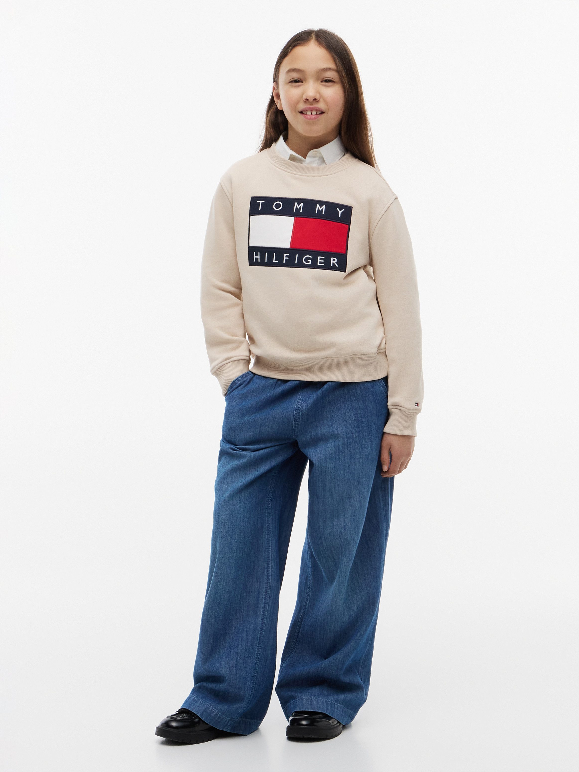 Tommy Hilfiger Sweatshirt Regular Fit, Kinder bis 16 Jahre, Logo-Applikation