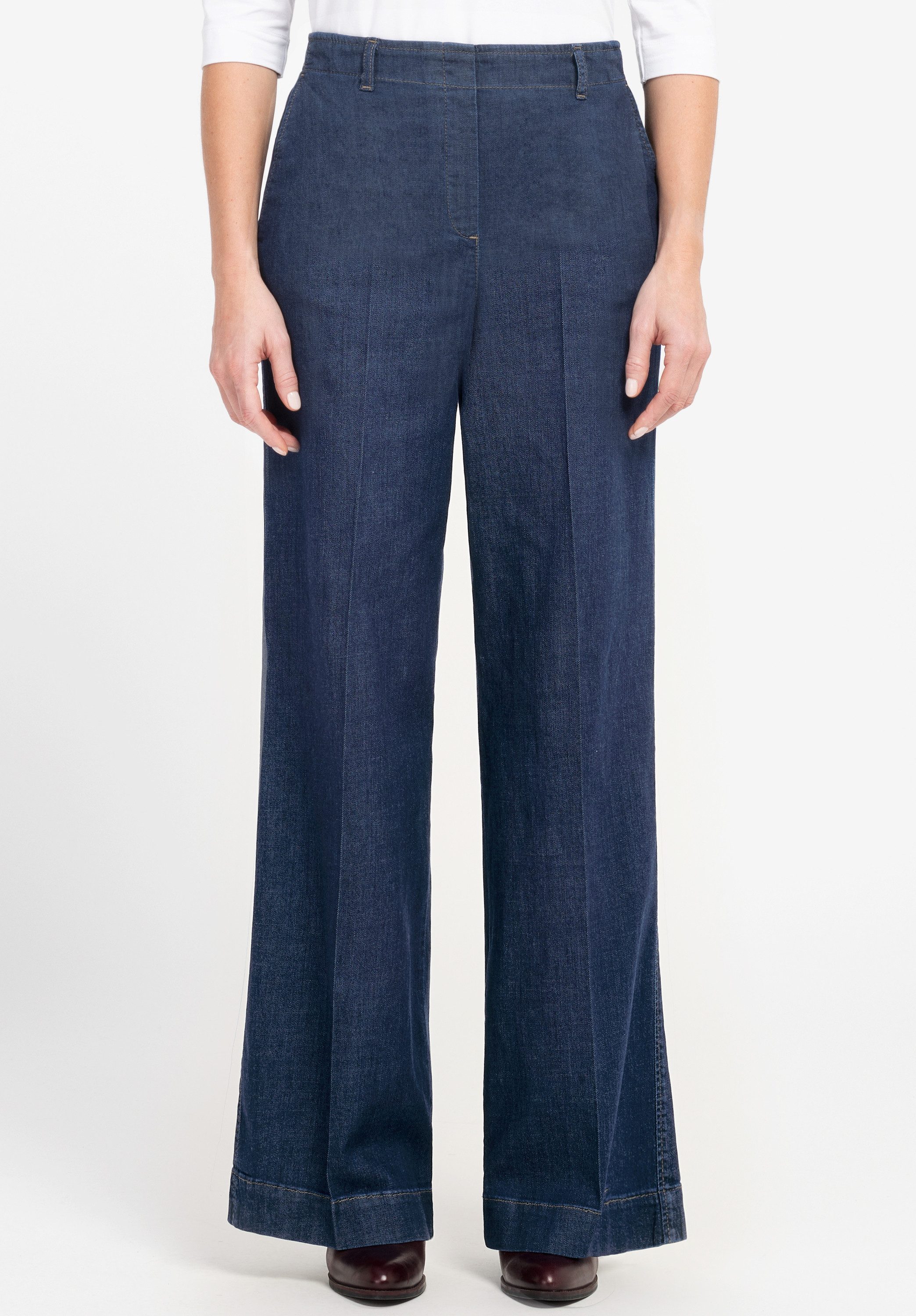bianca Stretch-Hose MELBOURNE mit weitem Bein und Bügelfalte