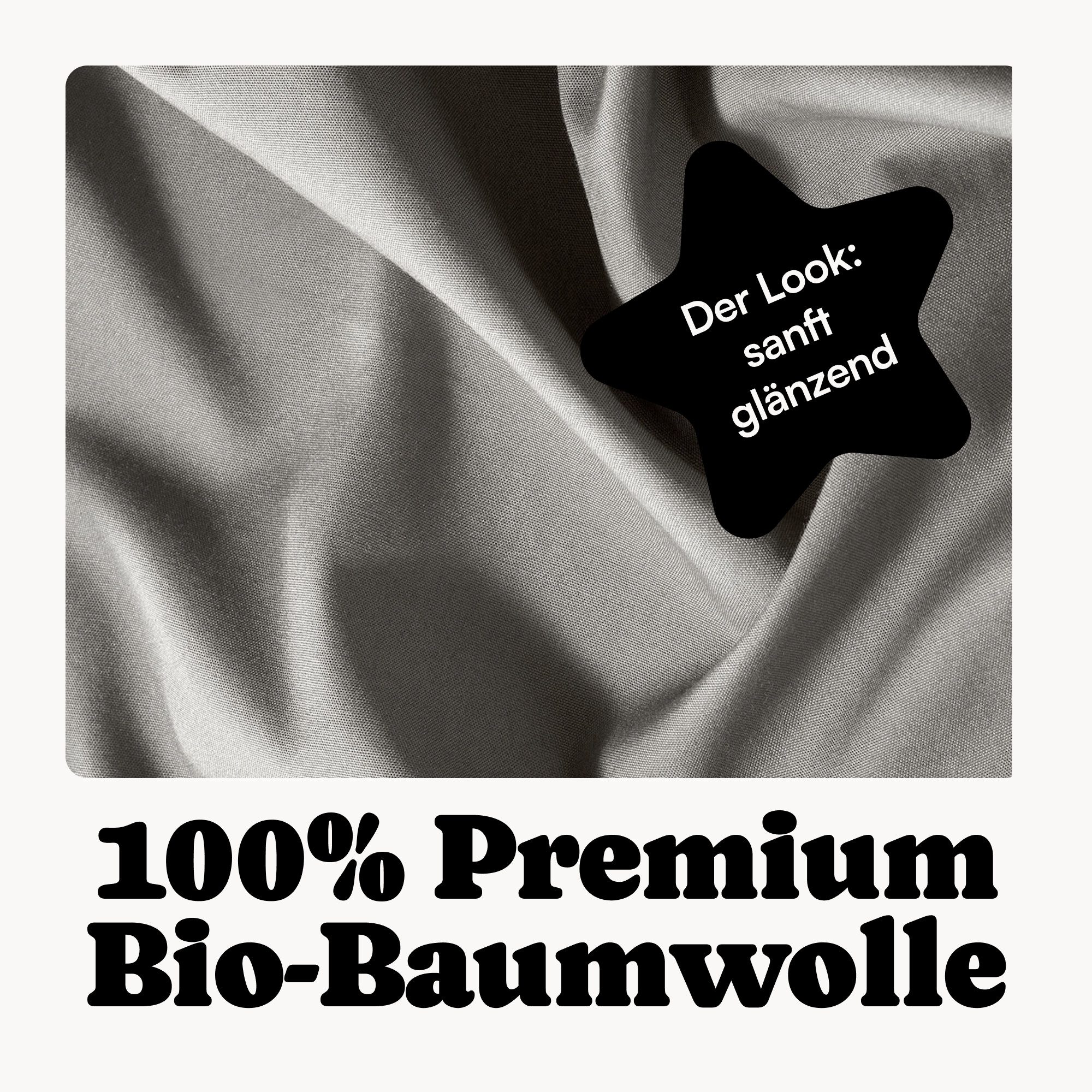 Seralino Kissenbezüge Mako Satin Kissenbezug (100% Bio Baumwolle) weich, hautfreundlich, (2 Stück), Fairtrade/ GOTS zertifizierte uni Kissenhülle mit Reißverschluss