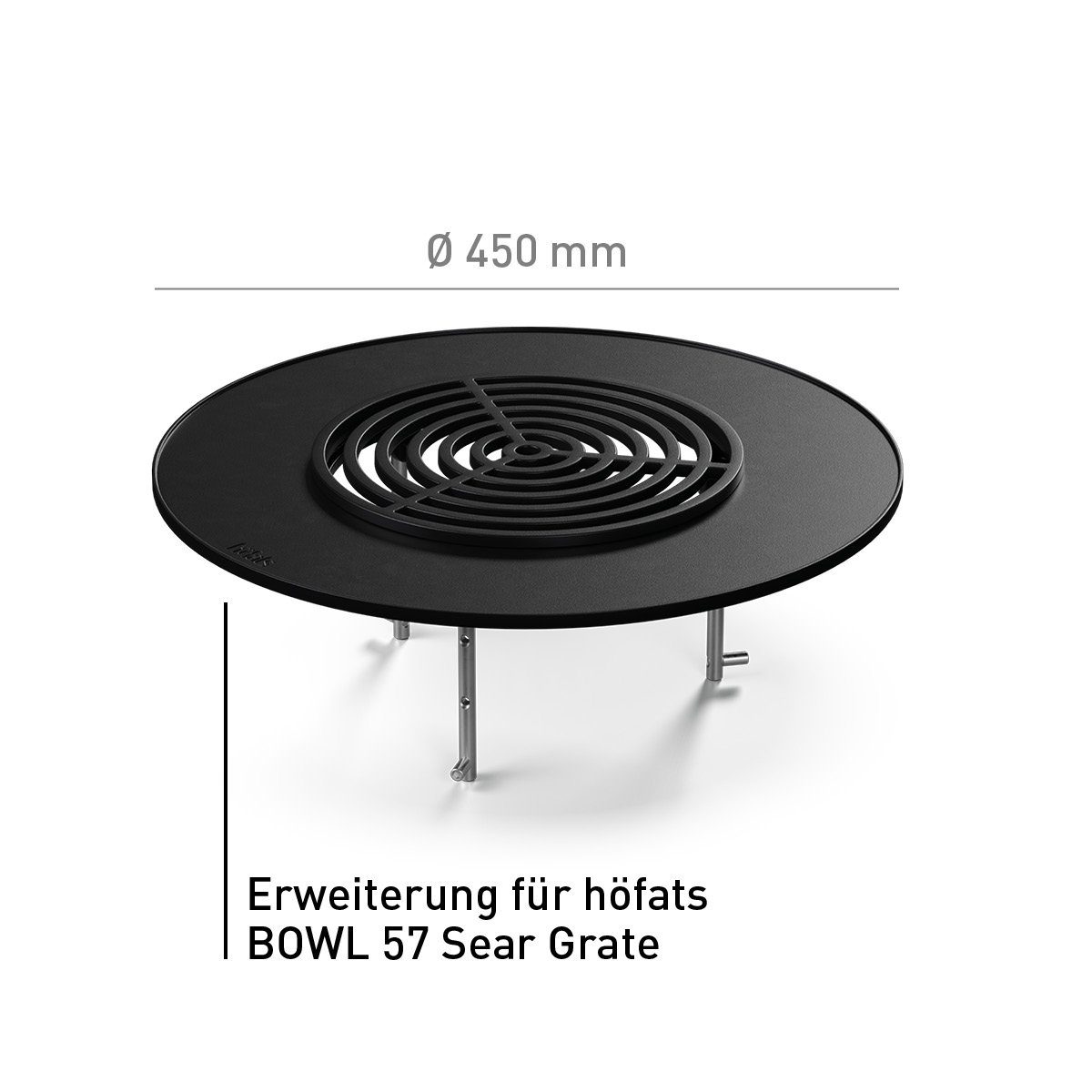 höfats Feuerkorb BOWL Warmhaltering, (Erweiterung des Bowl Sear Grate, Warmhalten oder Garen Dank optimaler Wärmespeicherung), höhenverstellbare zusätzliche Grillfläche auf zweiter Ebene