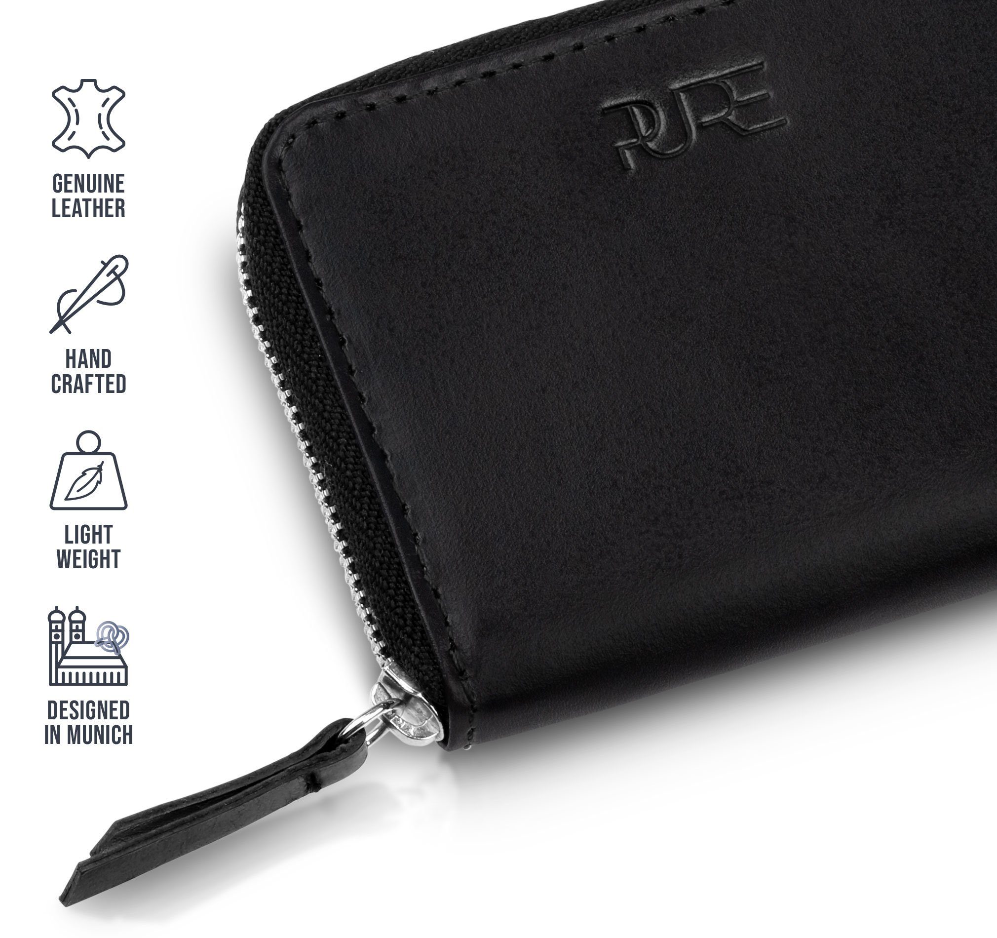 Schutz Portemonnaie Leather PURE Handgefertigte mit Mini Studio Geldbörse Damen MAIA, RFID Echtleder Geldbörse Geldbeutel