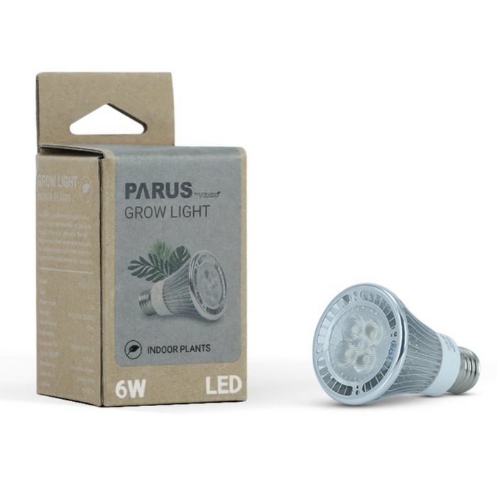 Parus by Venso Pflanzenlampe indoor plants Leuchtmittel für Pflanzen Neutralweiß E27 Pflanzenlampe "Indoor plants" 6W 60°