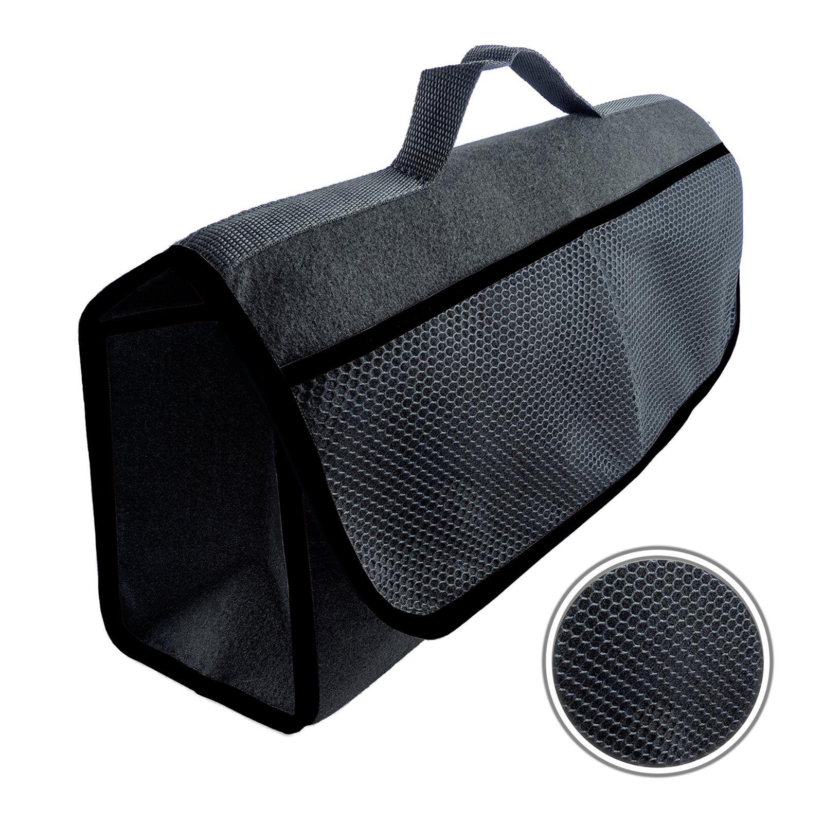 L & P Car Design Organizer Kofferraumtasche Auto in schwarz mit farbigem Saum