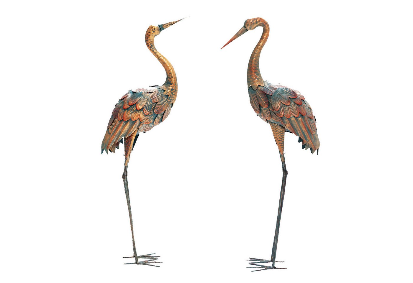 KOMFOTTEU Gartenfigur Gartendeko, (2er Set, 2 St), aus Metall, Kunstskulptur