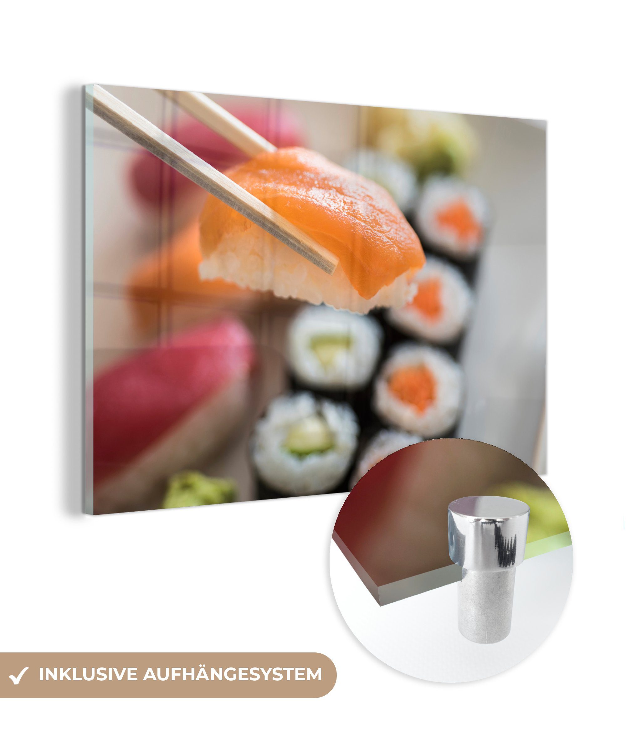 MuchoWow Acrylglasbild Sushi wird abgeholt, (1 St), Acrylglasbilder Wohnzimmer & Schlafzimmer | Bilder