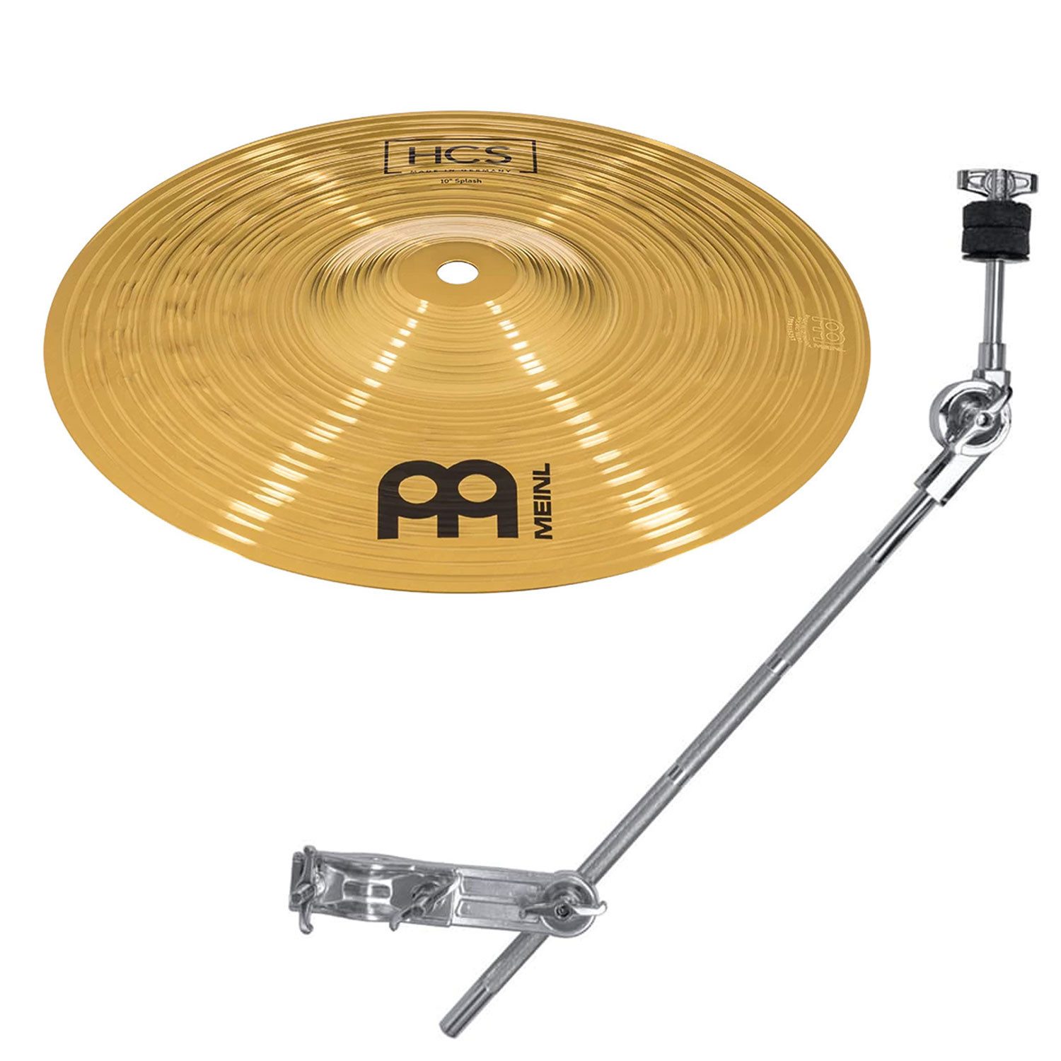 Meinl Cymbals Becken Meinl Becken HCS10S Splash 10 Zoll mit PYH-C Beckenarm, Becken, Vorteils-Set