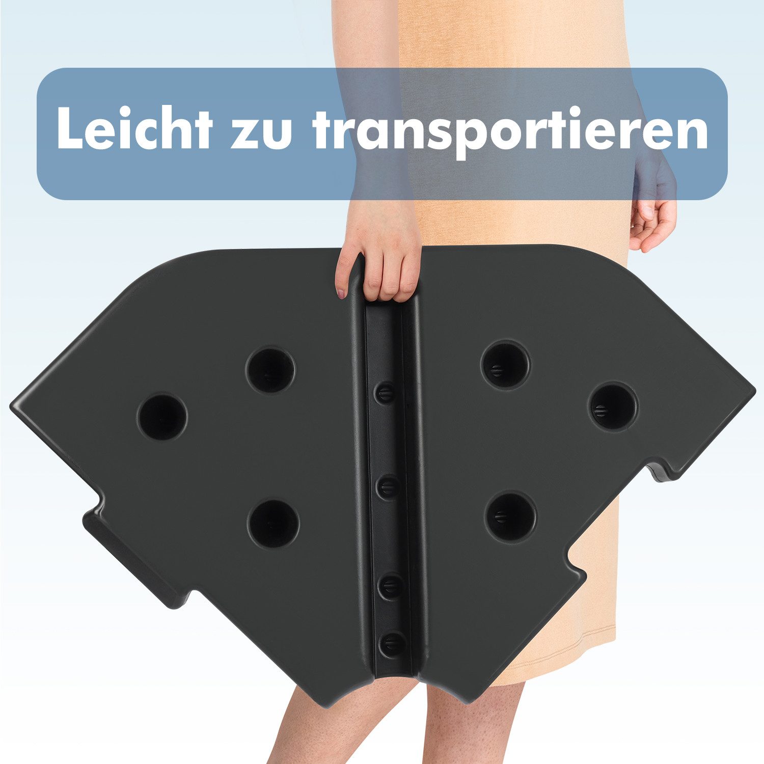 Sekey Kunststoffschirmständer Ampelschirmständer mit achteckiger Schirmständer-Platte, 60KG bis 78KG