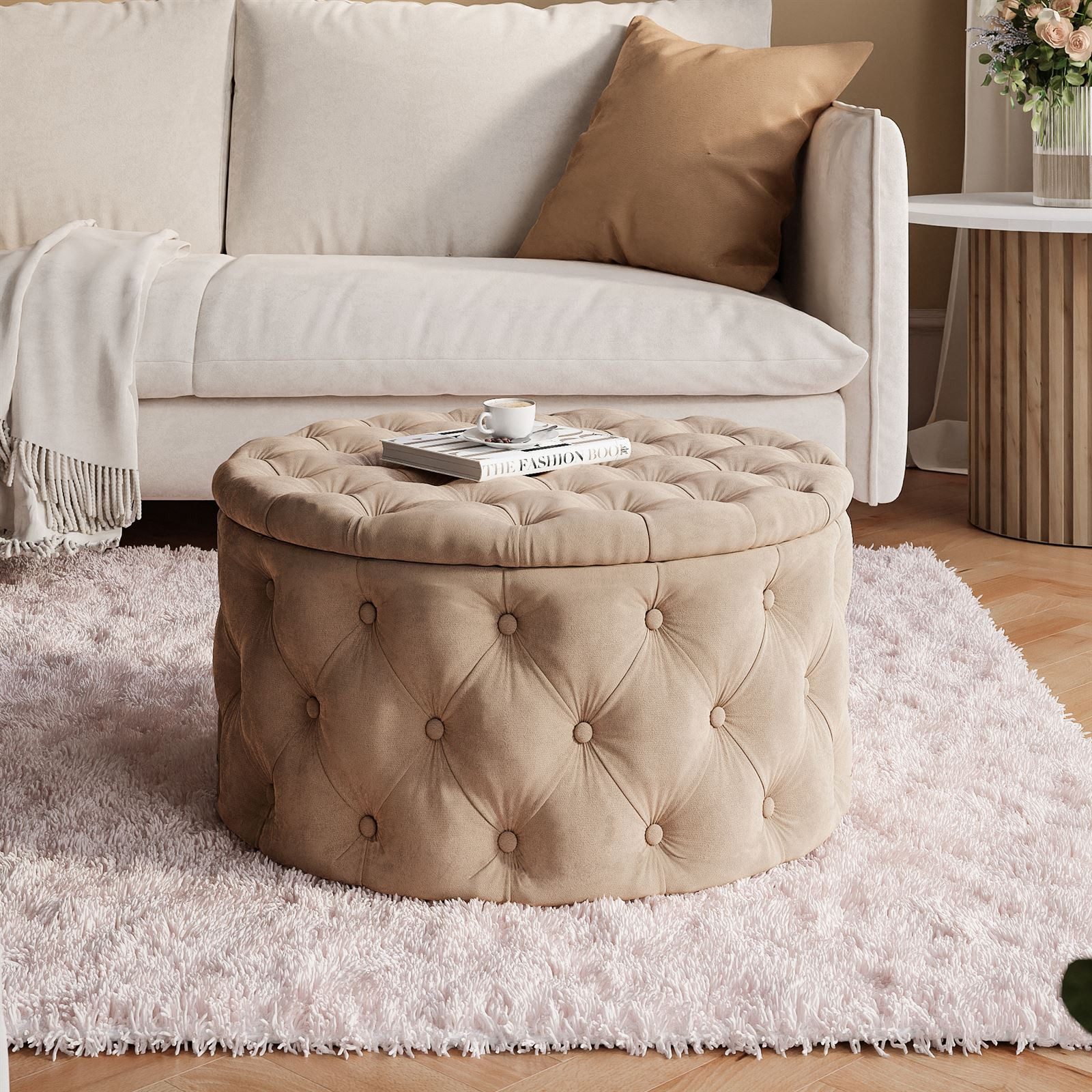 Lookway Hocker CHESTERFIELD runder gesteppter mit günstig online kaufen