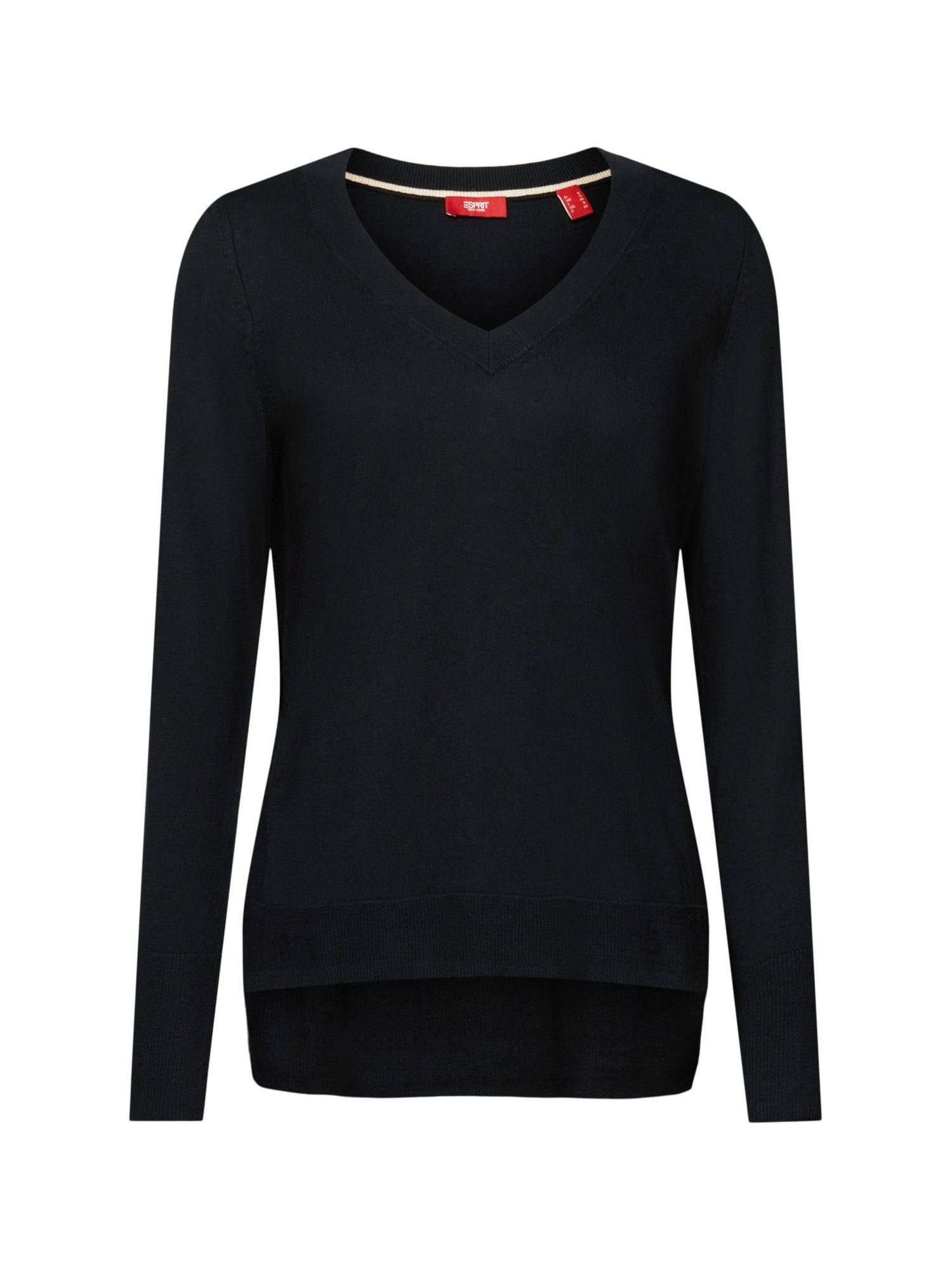Esprit Rundhalspullover Pullover mit V-Ausschnitt BLACK