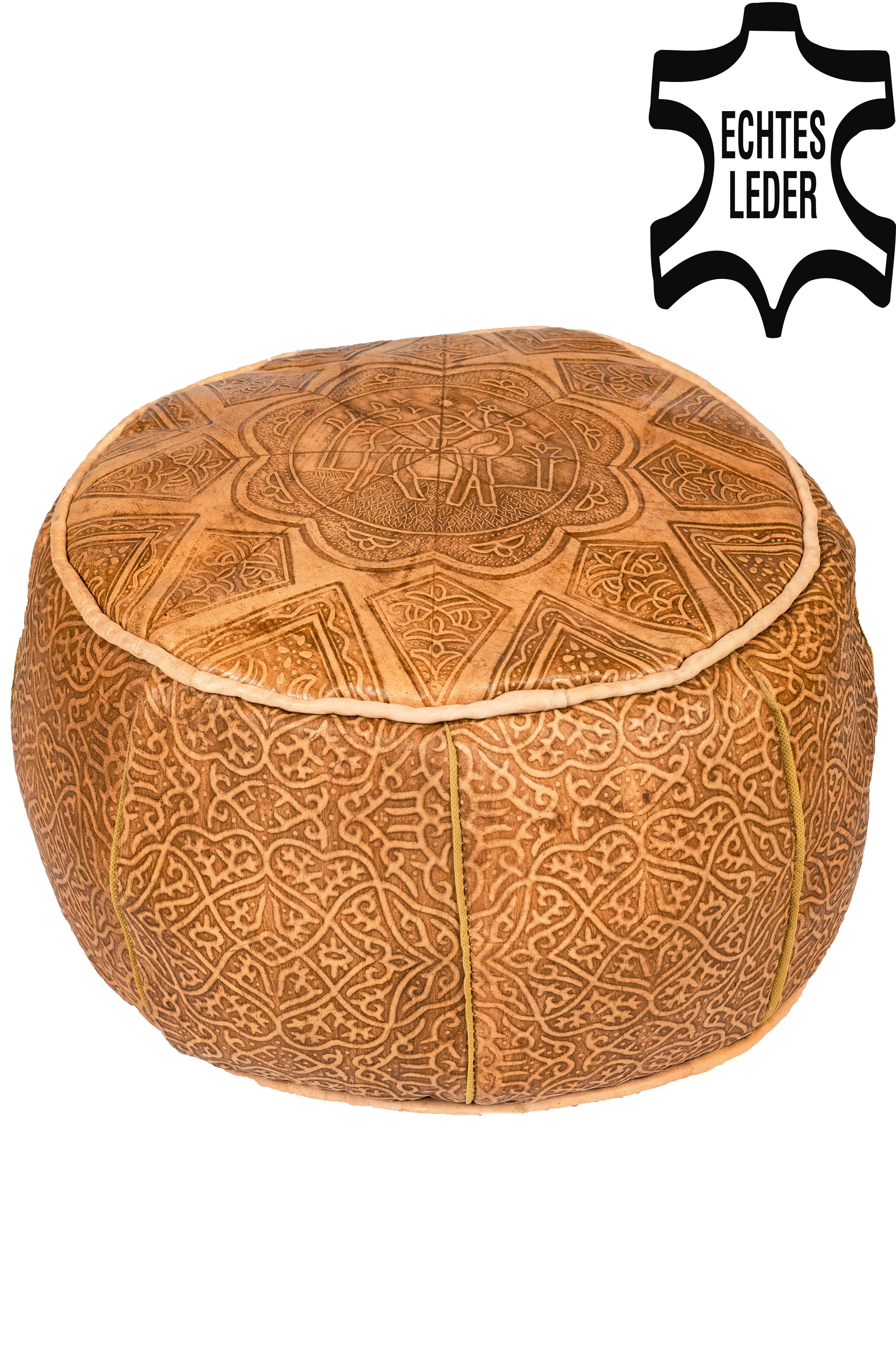 Marrakesch Orient & Mediterran Interior Pouf Orientalisches Leder Sitzkisse günstig online kaufen