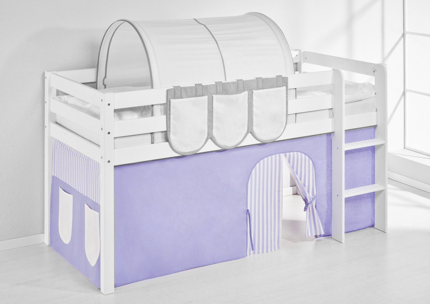 Lilokids Bettvorhang LILA BEIGE gestreifter Bettvorhang für Hochbett & Etag günstig online kaufen