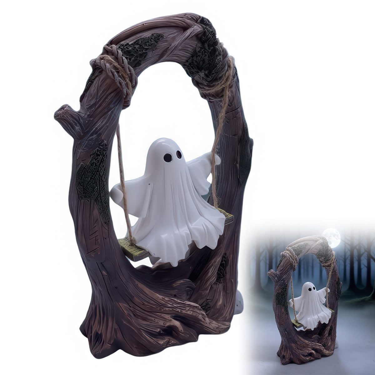 Novzep Dekofigur Halloween Deko schwingende Geisterfigur gruselige Geisterstatue (1 St)