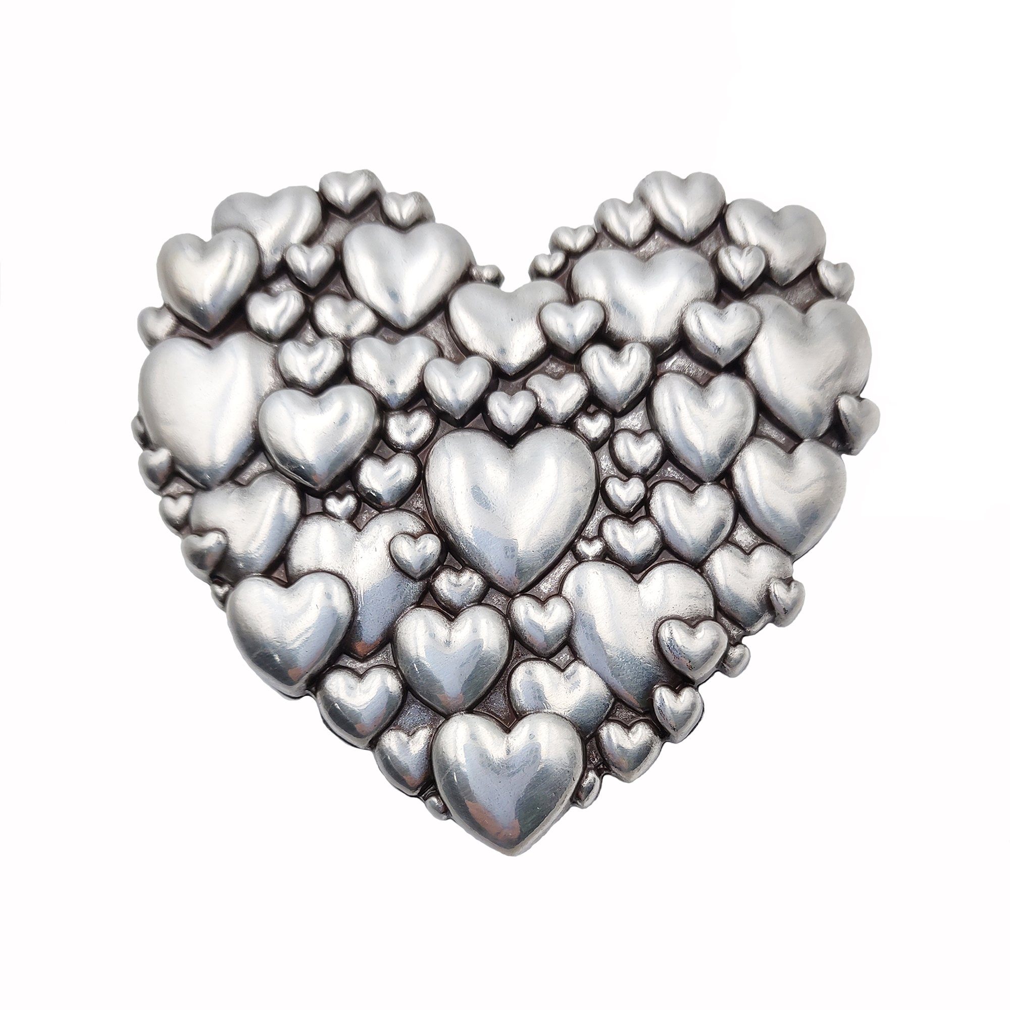 Cassandra Accessoires Gürtelschnalle Wechselschnalle Gürtelschließe Buckle "Heart" im außergewöhnlichen Design mit verspielten Herzen - 40mm