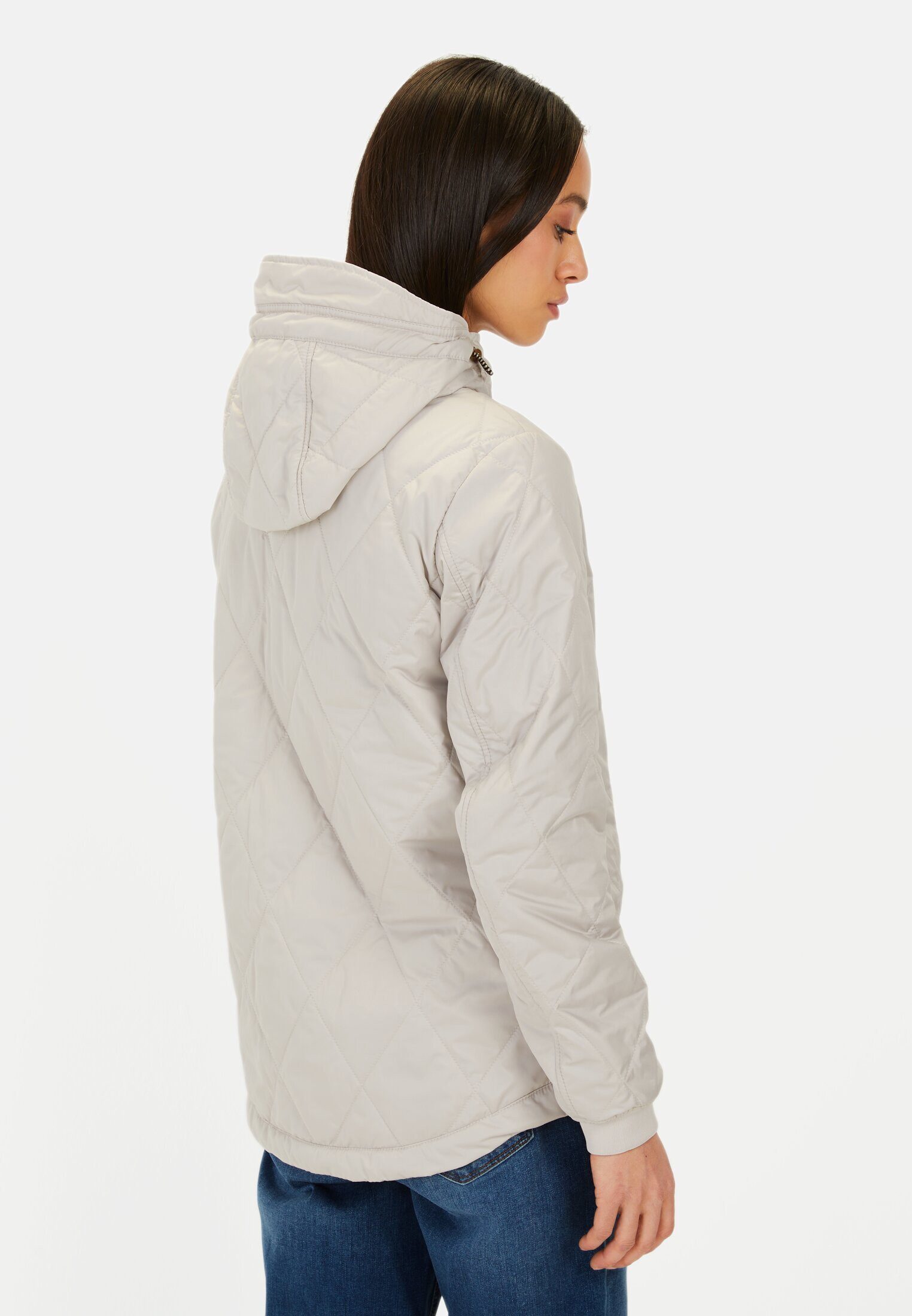 camel active Steppjacke mit Diamant Steppung Langarm Markenlabel