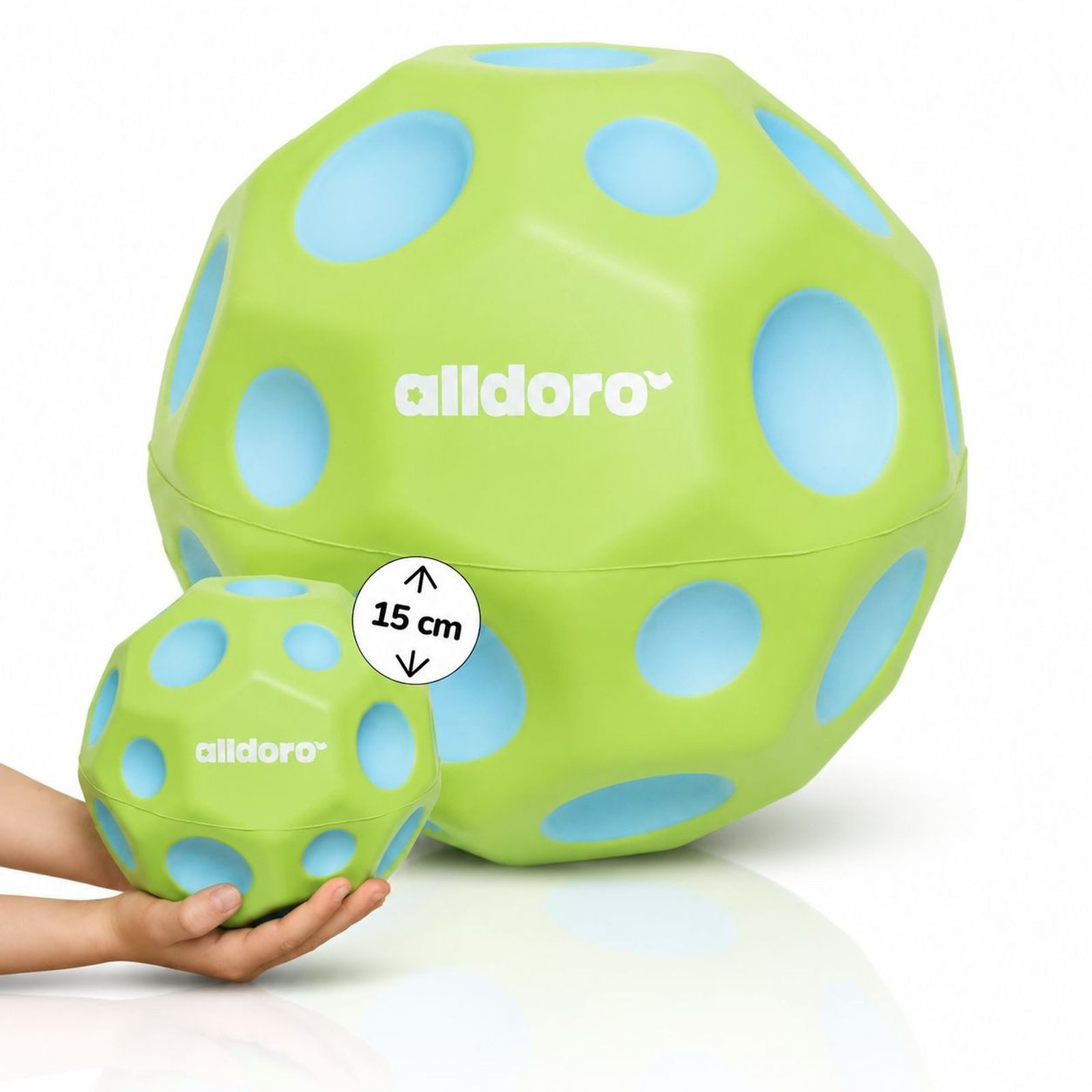 Spielball XXL Bouncing Ball 15 cm mit Pop-Sound und hoher Sprungkraft