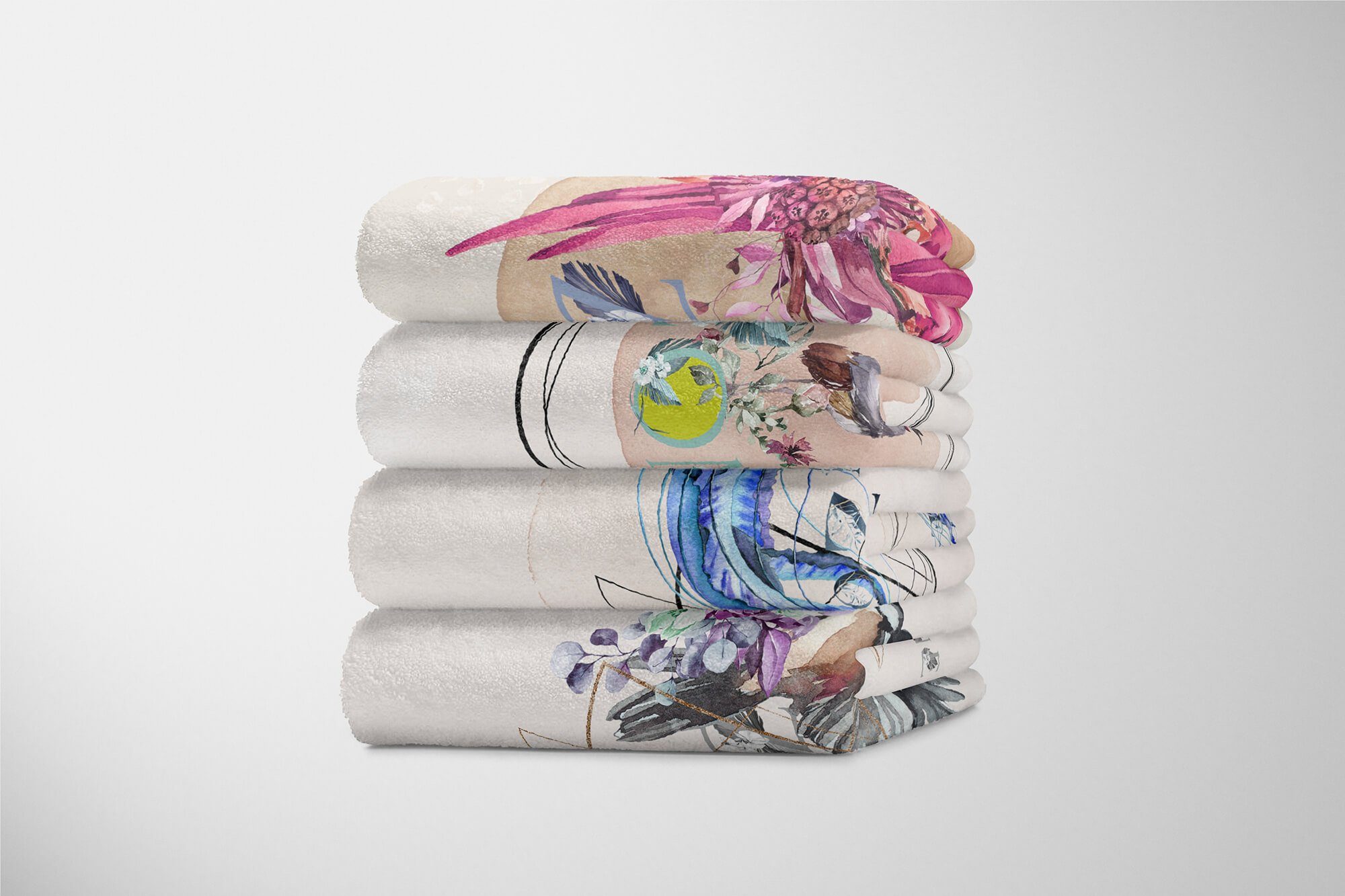 (1-St), Strandhandtuch Handtücher Handtuch Sinus Ozean Baumwolle-Polyester-Mix Kunstvoll Motiv, Qualle Kuscheldecke Art Saunatuch Handtuch Meer