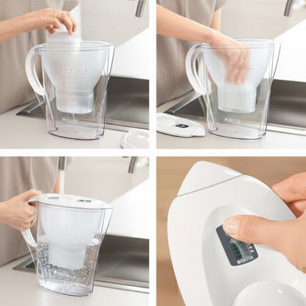 BRITA Filtereinsatz, Tischwasserfilter Kannenfilter fill&enjoy Marella Cool 2,4 L weiss