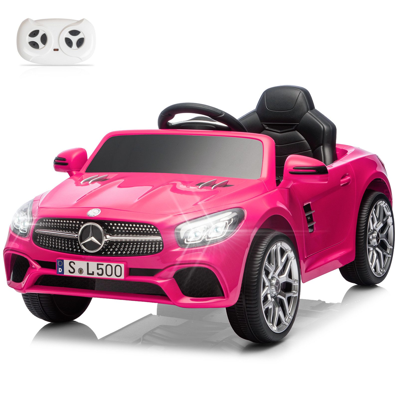 LALAHO Elektro-Kinderauto Mercedes-Benz SL500, Kinder-Elektroauto mit 2,4G Fernbedienung,12V